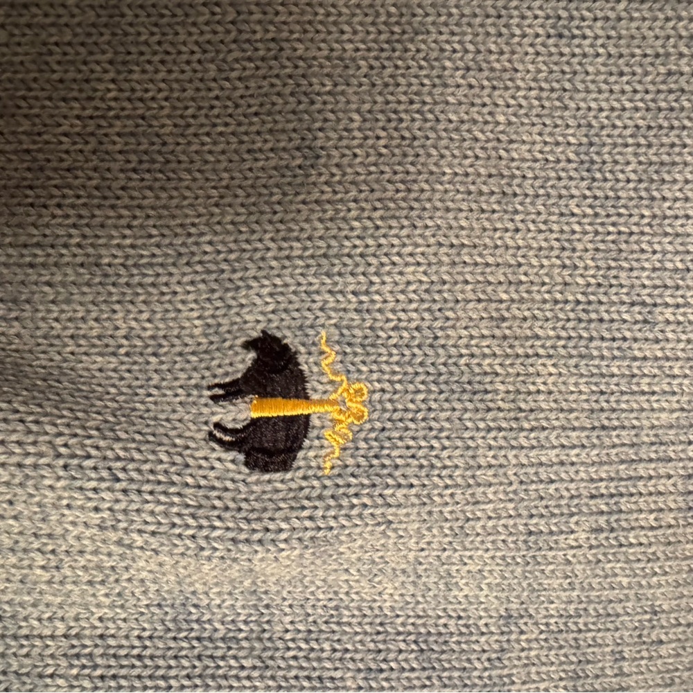 Like New! Brooks Brothers Light Blue Grey Knit Cotton Sweater Size XL